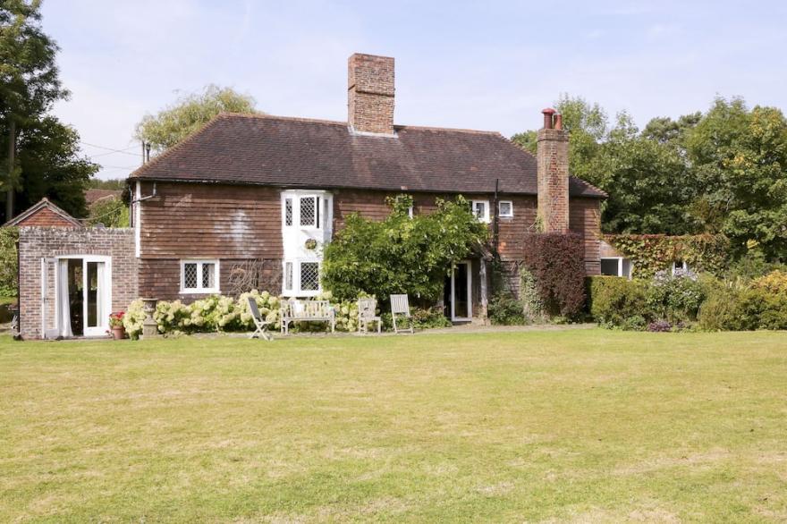 A beautiful 15th century country cottage near Mayfield with stunning views