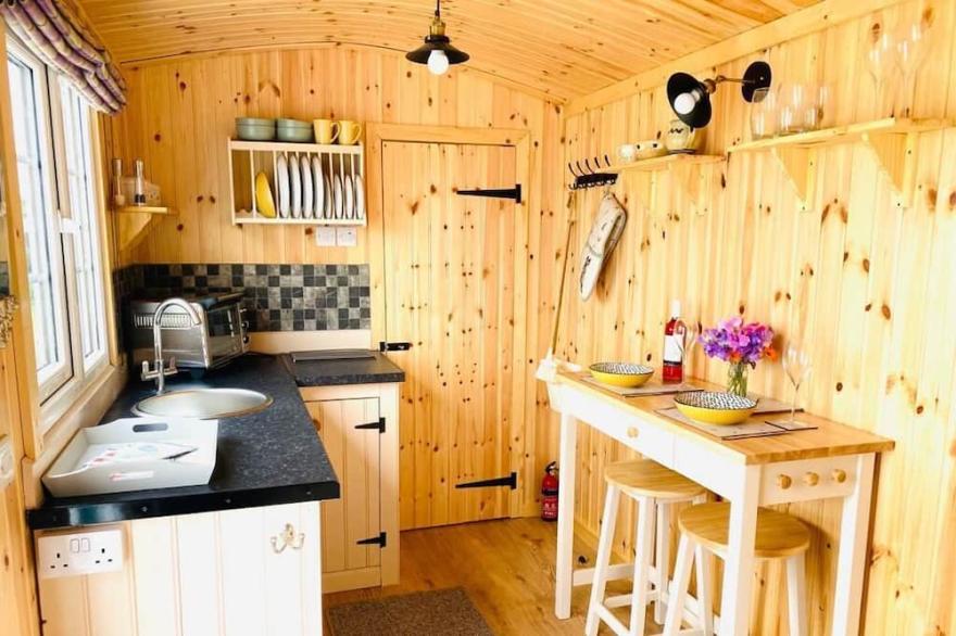 Remarkable Shepherds Hut In A Beautiful Location.