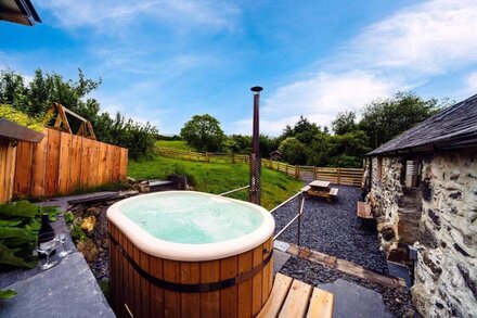 Snowdonia lodge with sea and mountain views