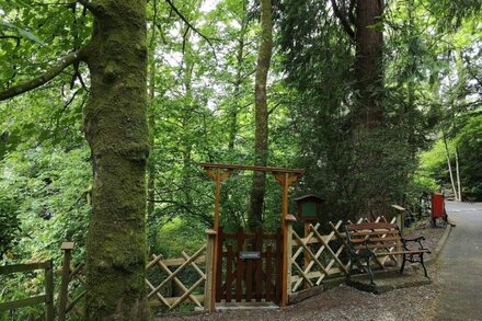 Luxury pine log cabin positioned within the mountains of the Lake District