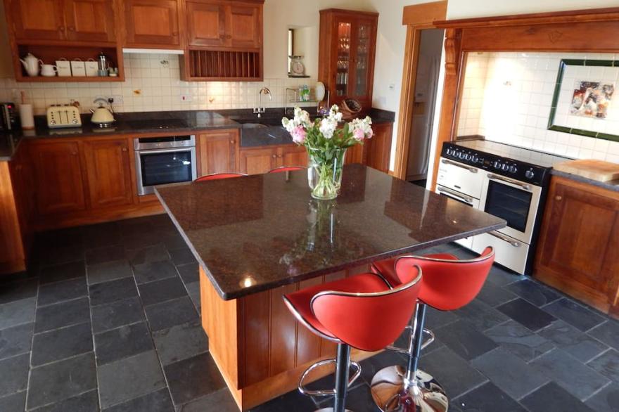 Converted barn on a small peaceful rural resort with stunning views and fishing