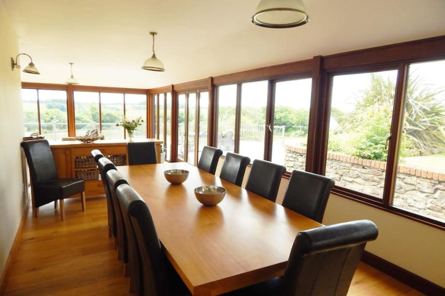Converted barn on a small peaceful rural resort with stunning views and fishing