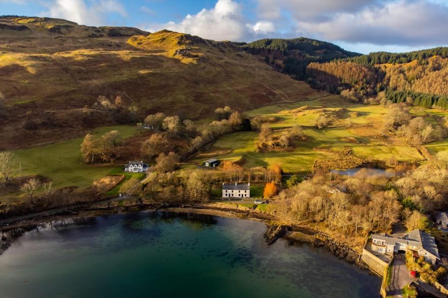 Pier House 1 - Semi-detached, stone-built cottage on lochside