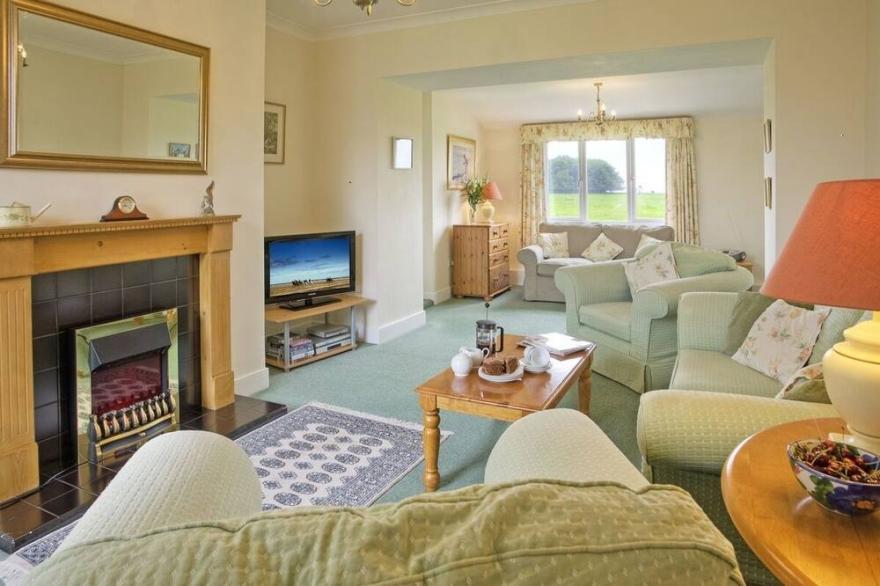 Stunning views over open farmland with sheep outside your windows
