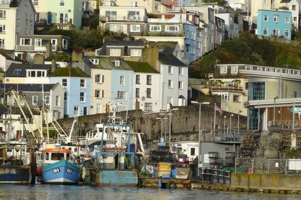 Commanding fantastic views across Brixham harbour and out to sea. Pet friendly.