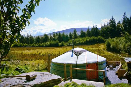 Luxurious yurts on off-grid eco retreat centre in stunning mountain location