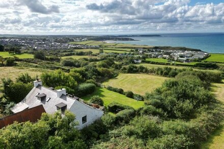 Beautiful welsh cottage Amazing sea views Dog friendly On the welsh coast path.