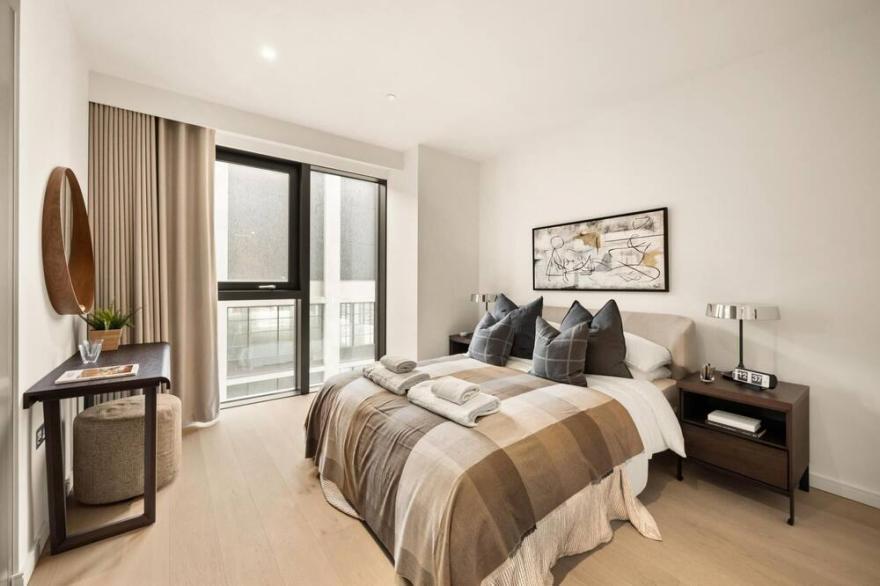 Stylish two bedroom apartment with river views in Docklands
