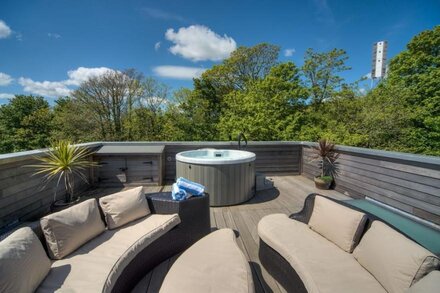 Fabulous property with extensive roof terrace, reached by a spiral staircase, affords panoramic view